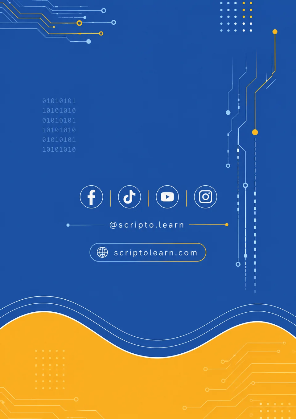 الغلاف الخلفي لكتاب سكربتو وعليه حسابات السوشيال وموقع scriptolearn.com